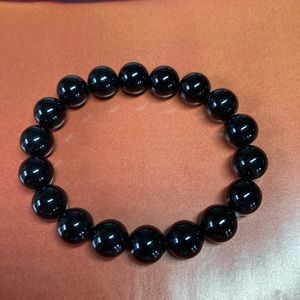 Natural Black Onyx Beaded Bracelet